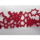 Dekoband mit Sternen und Tannenbäumen, rot aus...