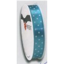 Dekoband Aquamarin mit Pünktchen 15 mm x 3 m