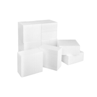 Styroporblöcke Miniqadrate Set 12 Stück je 10x10x5 cm